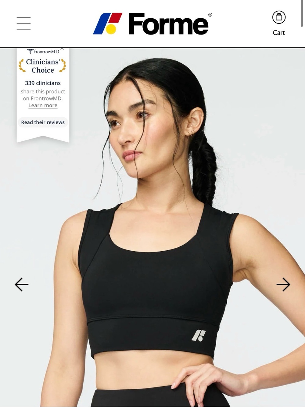 Forme Power Bra, Black (Obsidian), XL